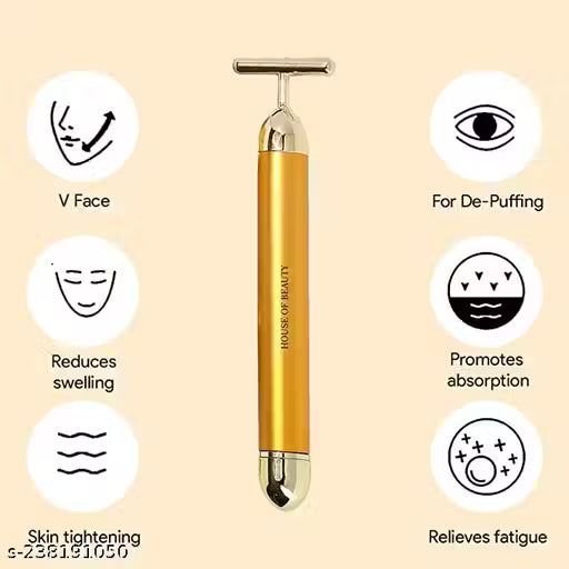 24K Gold Energy Beauty Bar Electric Facial Massage Roller