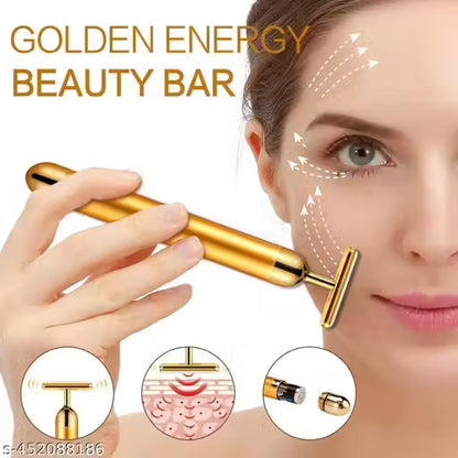 24K Gold Energy Beauty Bar Electric Facial Massage Roller