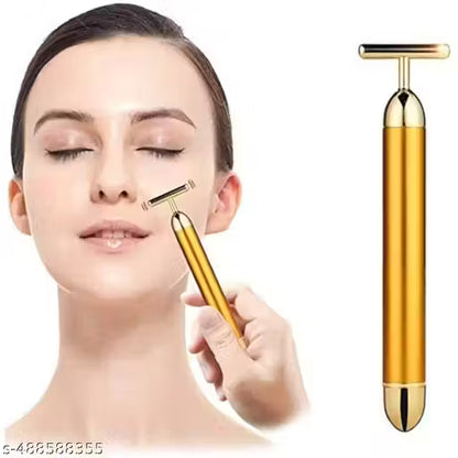24K Gold Energy Beauty Bar Electric Facial Massage Roller